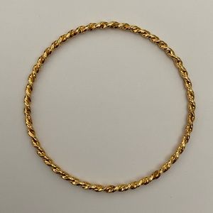 925 Silver handmade 2.5 inches diameter twisted bangle 18k yellow gold plated
